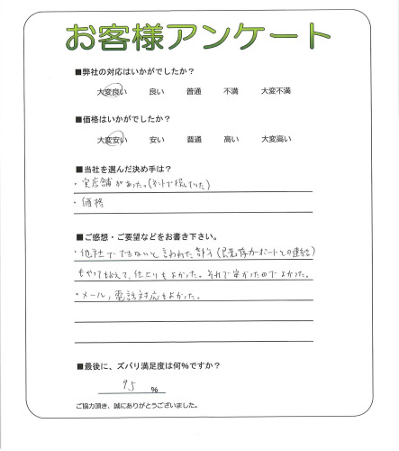 工事の感想を聞かせてください。