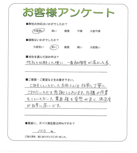 工事の感想を聞かせてください。