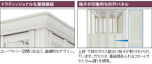 トラディショナルな屋根幕板と折戸パネル