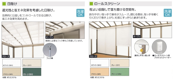 日除け、ロールスクリーン