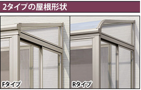 2タイプの屋根形状Fタイプ Rタイプ 比較画像