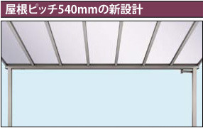 屋根ピッチ540mmの新設計