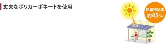 丈夫なポリカーボネートを使用。