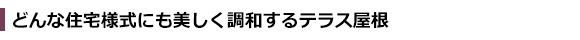 どんな住宅様式にも美しく調和するテラス屋根