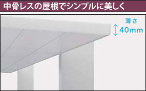 中骨レスの屋根でシンプルに美しく