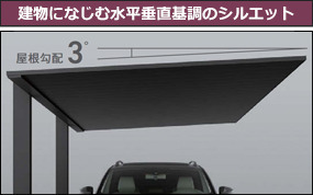 建物になじむ水平垂直のシルエット