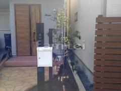 角柱門柱+植栽工事
