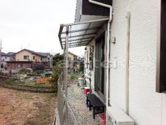 雨除け屋根 LIXILスピーネ1階 特殊加工 斜めカット