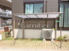自転車バイク屋根 LIXILネスカF ベランダ屋根 スピーネ2階