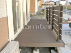人工木材ウッドデッキ デッキフェンス ベランダ屋根