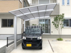 カーポート YKKレイナポート1台 木製調目隠しフェンス塀 ナチュラルウッド