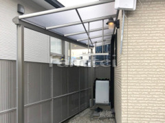 洗濯干し屋根 フラットテラス1階 特殊加工 斜めカット