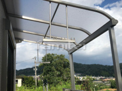 雨除け屋根 レギュラーテラス1階 人工木ウッドデッキ