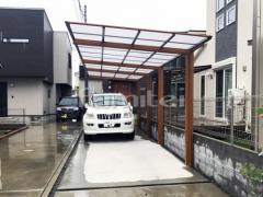 フル木製調カーポート TAKASHOアートポート縦2台