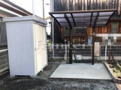 自転車バイク屋根 YKKレイナポート 土間コンクリート
